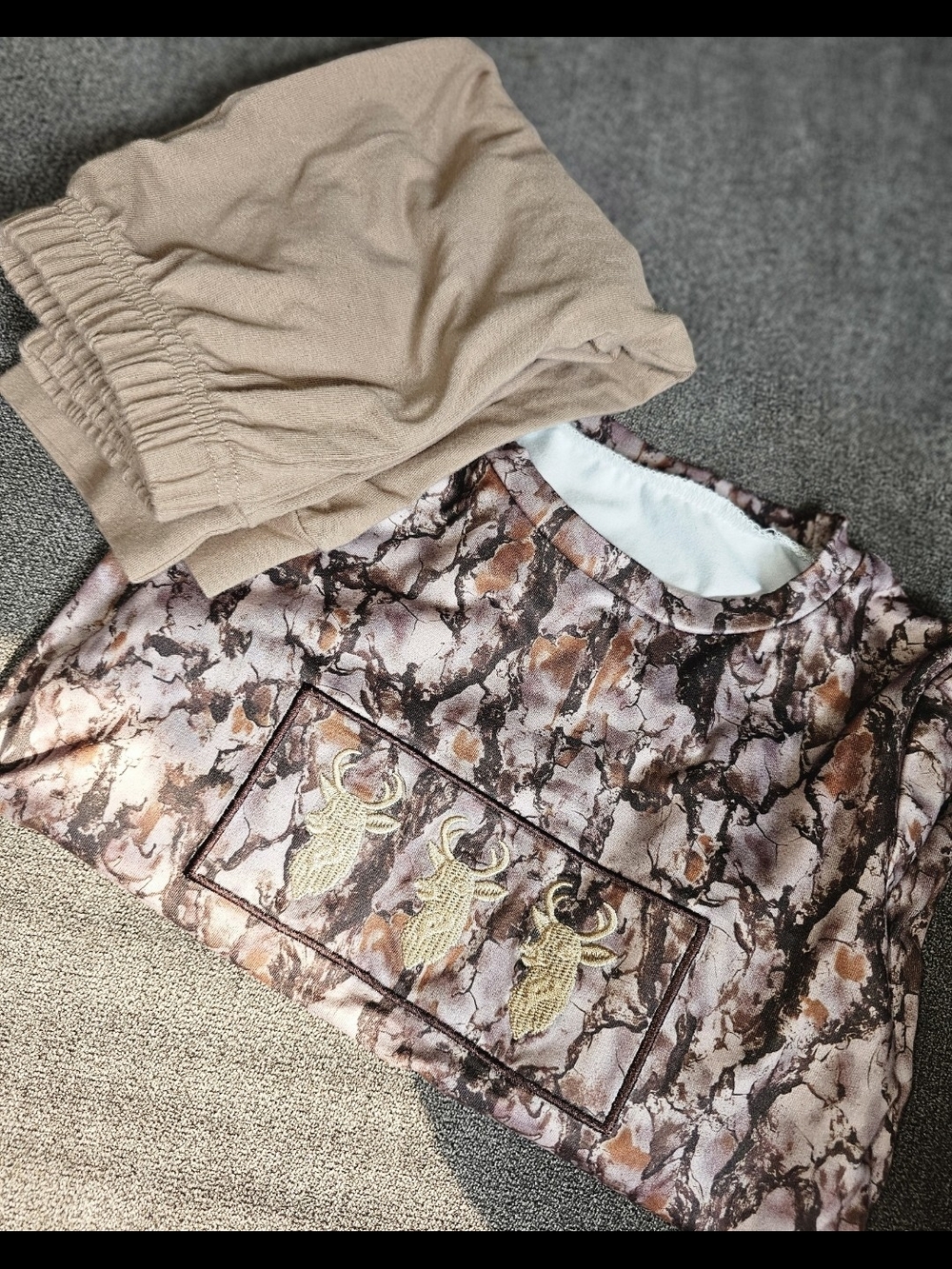 Toddler Camo Pajamas with Embroidered Deer